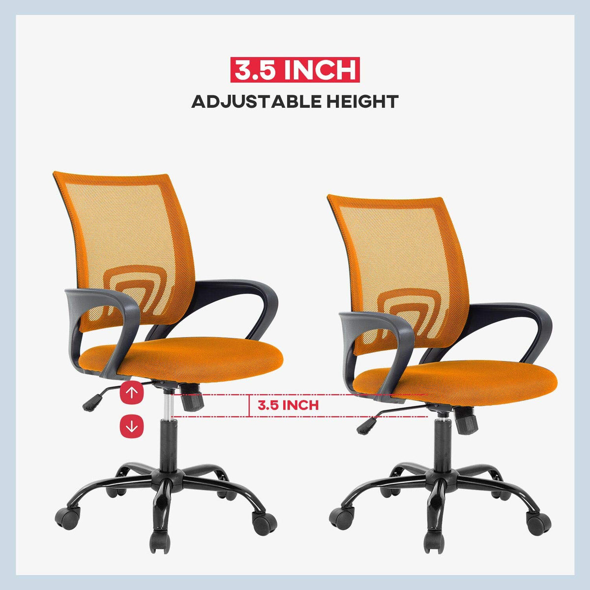 Orange Mesh Office Chair with Lumbar Support G833281