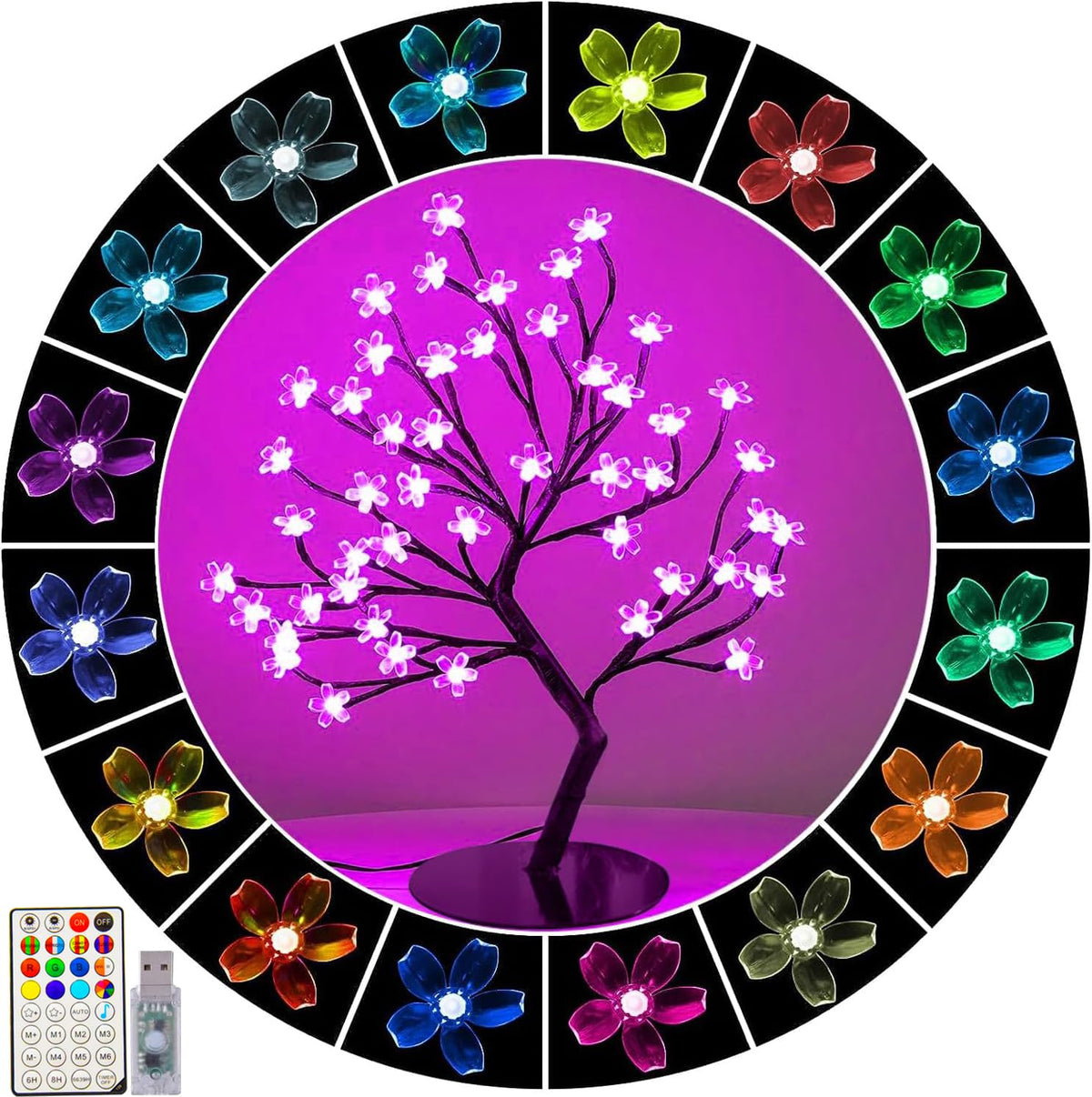 Color-Changing LED Cherry Blossom Tree Light Z871890