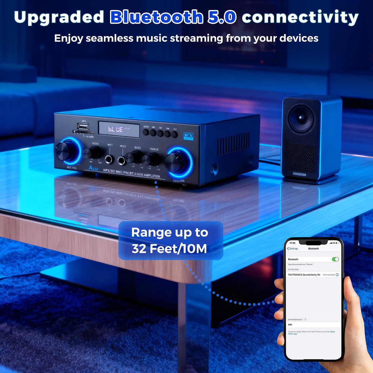 2 Channel 400W Bluetooth Stereo Audio Amplifier L243