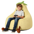 Yellow Faux Rabbit Fur Memory Foam Bean Bag Chair N480383