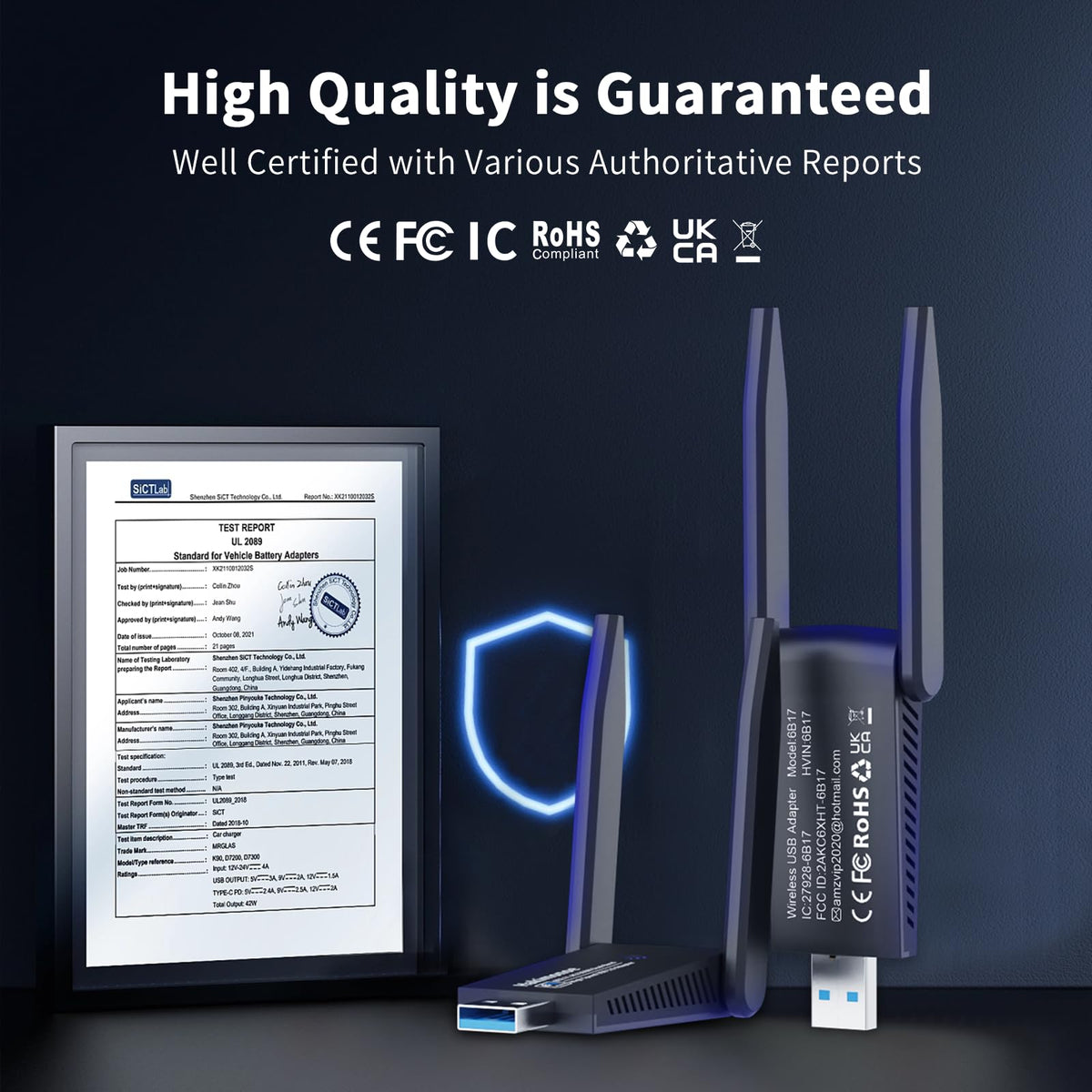 USB 3.0 AC1300Mbps Dual Band WiFi Adapter G8509