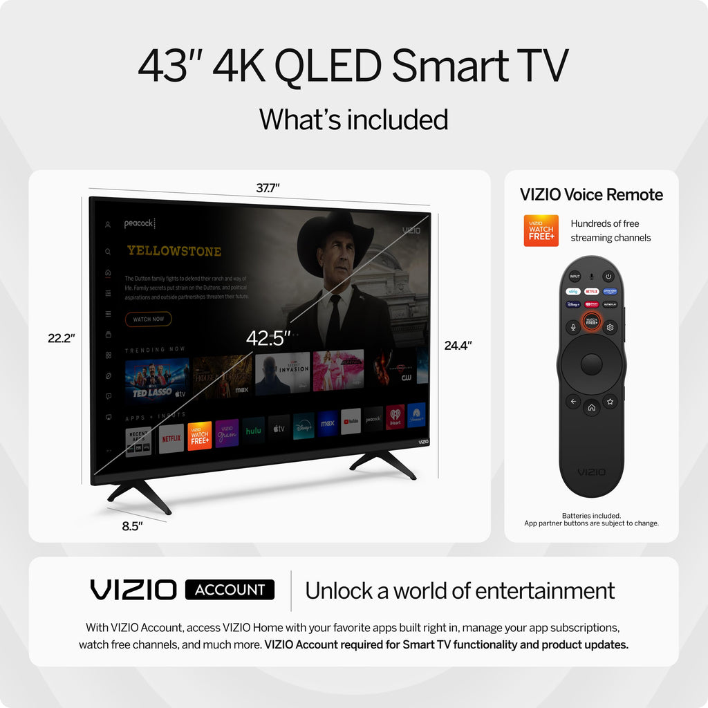 43-inch 4K QLED HDR Smart TV I2188