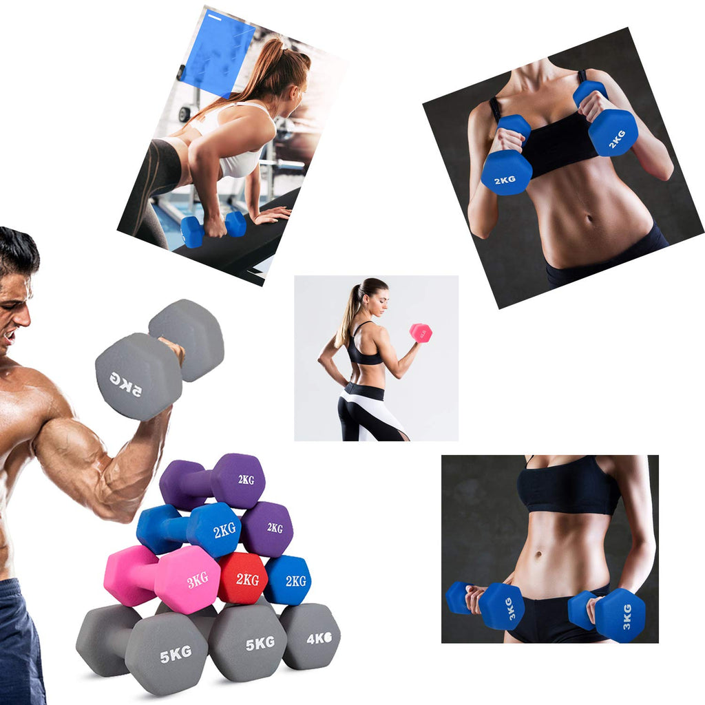 Neoprene Dumbbells Set, 1-15 LB, Anti-Slip, Hex Shape P1782