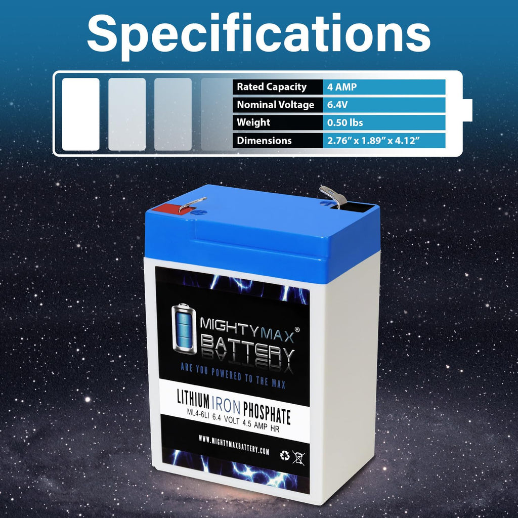 6V 4.5AH Lithium Replacement Battery H9168