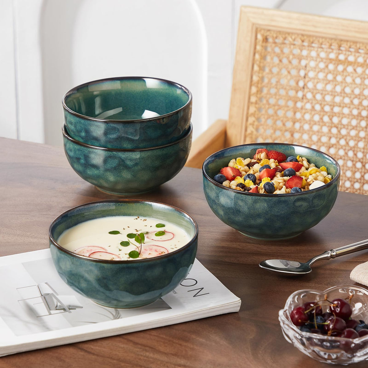 Ceramic Green Bowls Set of 4 B550916