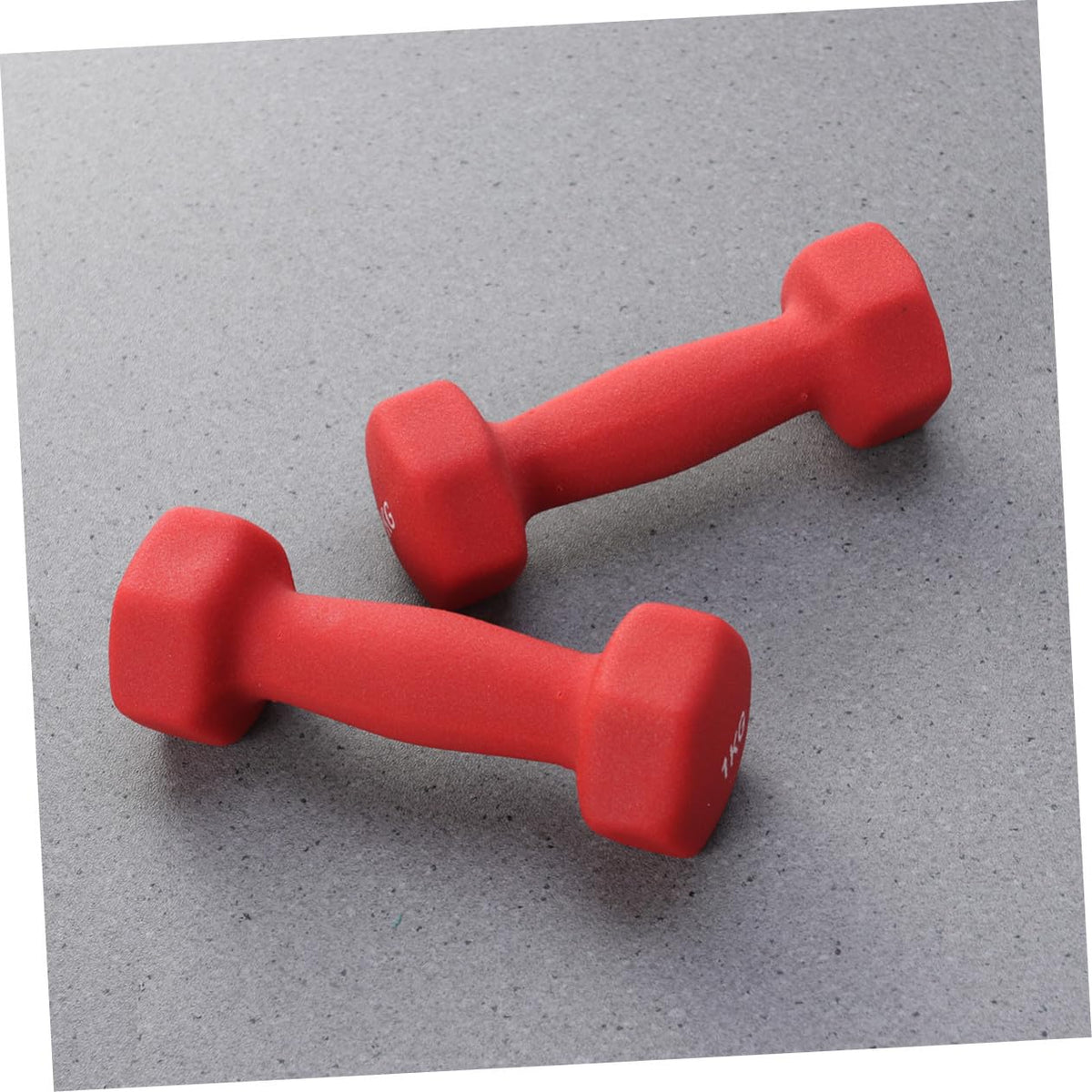 Ergonomic Hexagonal Neoprene Coated Dumbbells Red W75859