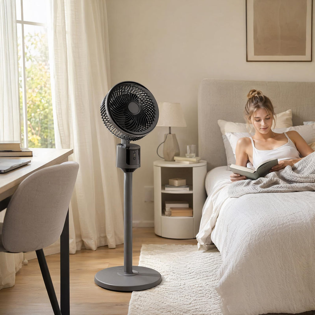 Lightweight Quiet Standing Fan (Grey) I872