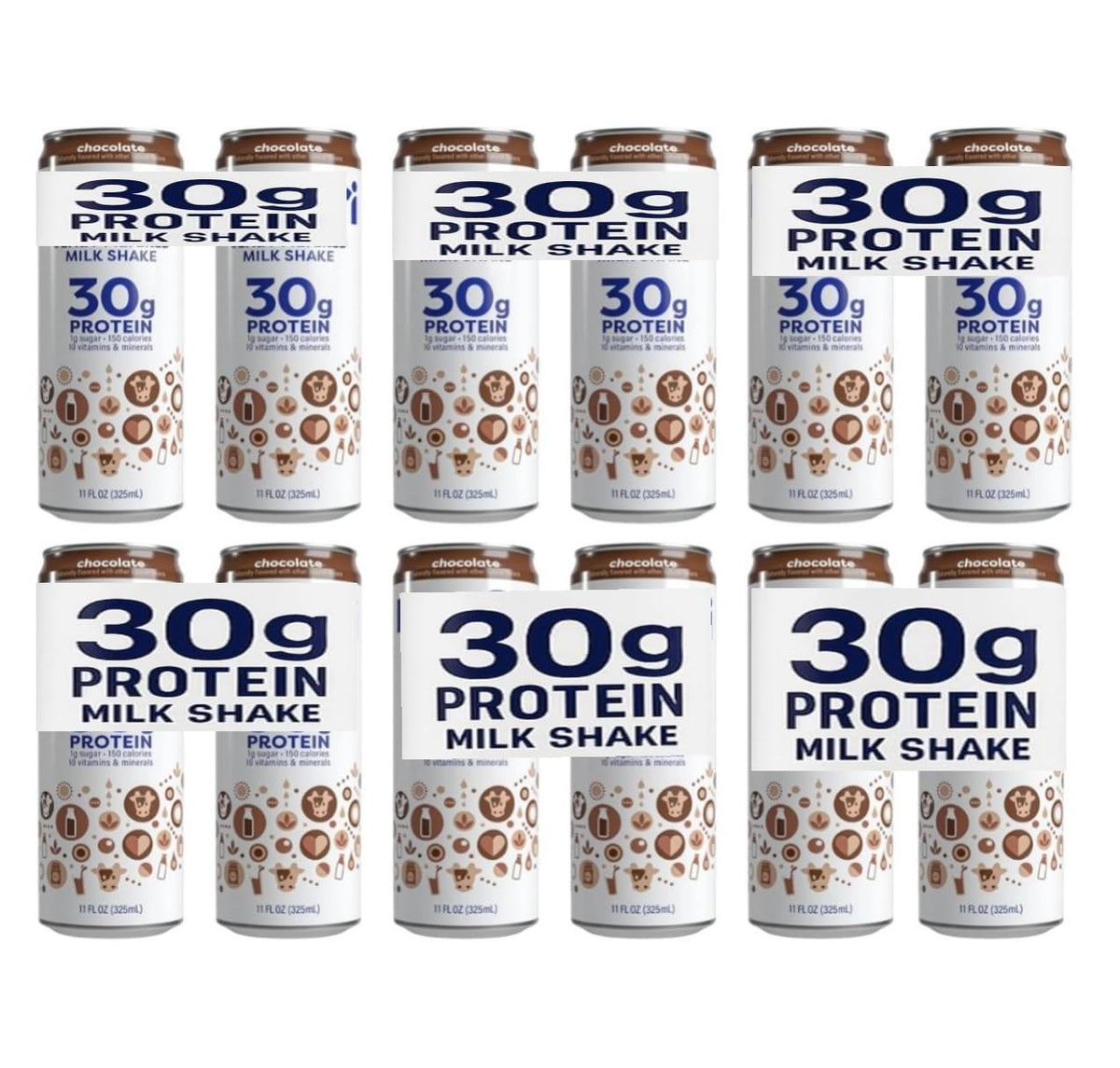 Chocolate 12 Pack High Protein Milk Shake 30g Protein 1g Sugar B9645