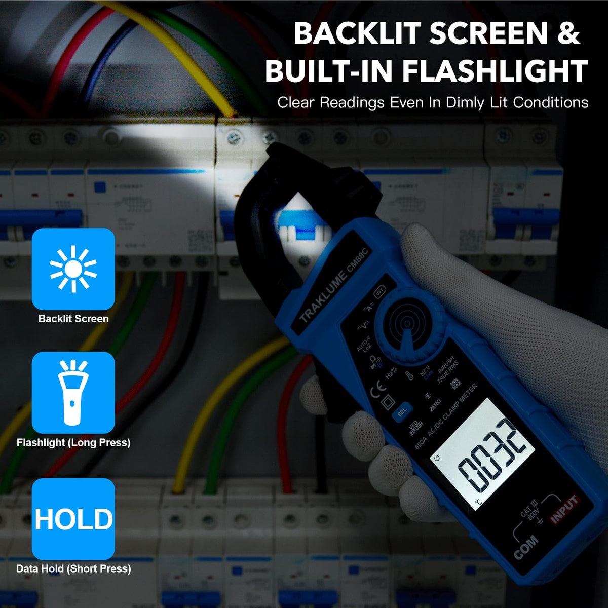 600A AC/DC TRMS Clamp Meter Multimeter M957350