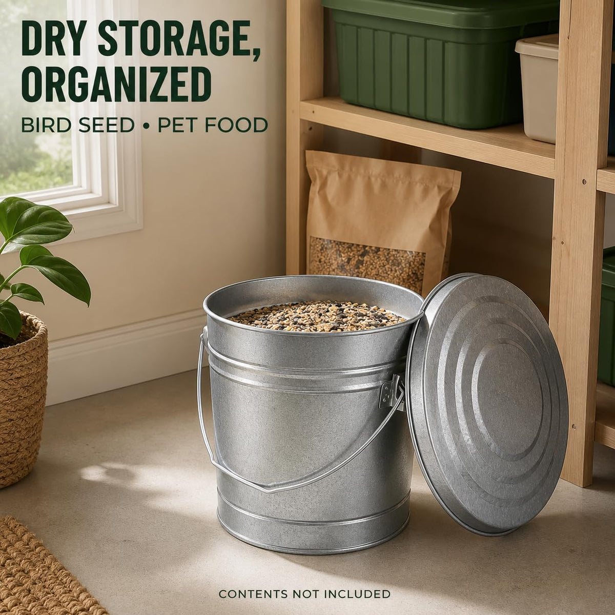 6 Gal Galvanized Steel Storage Can R1963