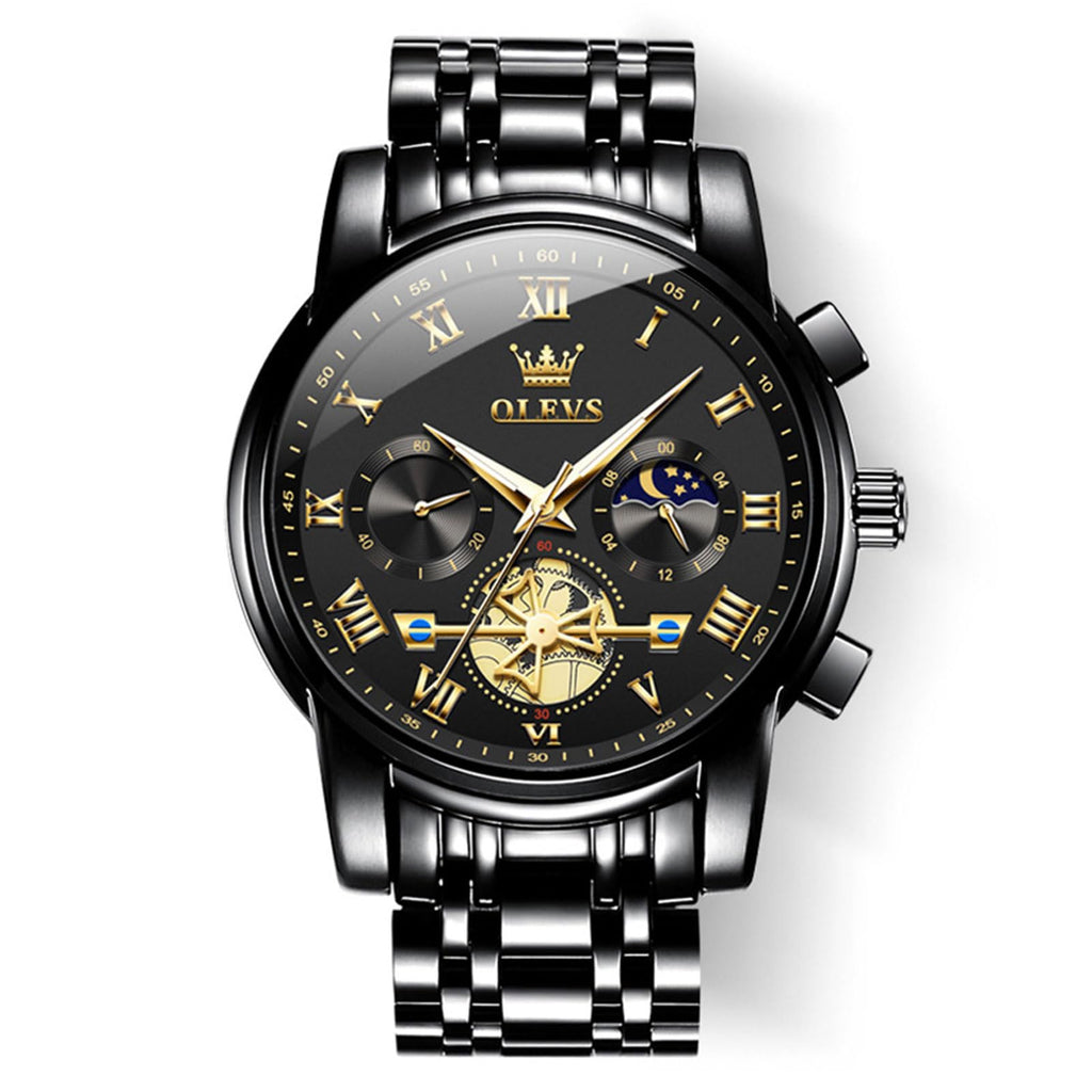 Waterproof Stainless Steel Multifunction Mens Watch F478