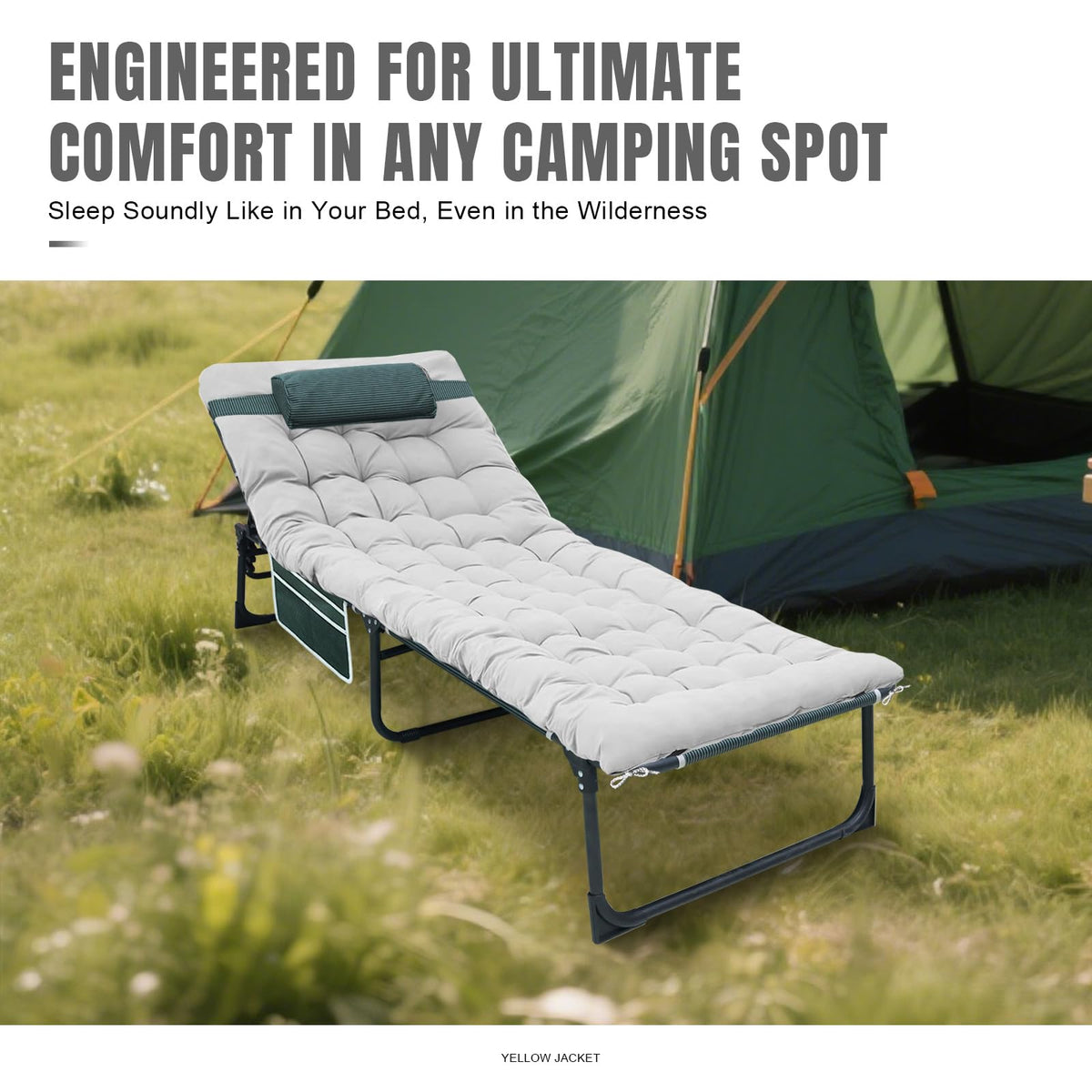 Folding Camping Cot with Mattress and Pillow Y74403