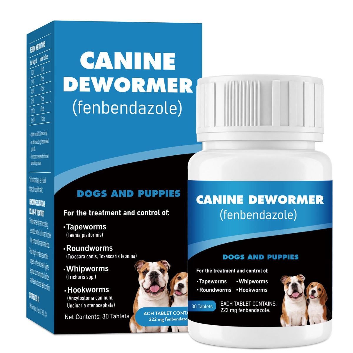 Fenbendazole 222mg Dewormer for Dogs, 30 Tablets Z246