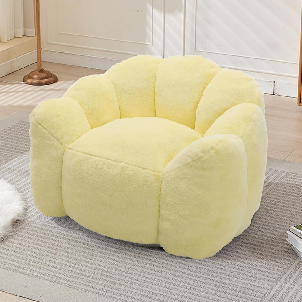 Faux Fur Bean Bag Sofa with Memory Foam C813881