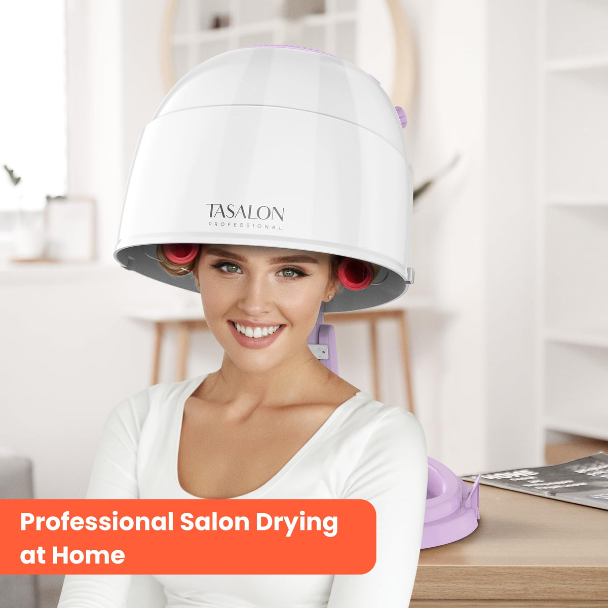 1875W Ionic Hooded Hair Dryer with 3 Heating Settings D604528