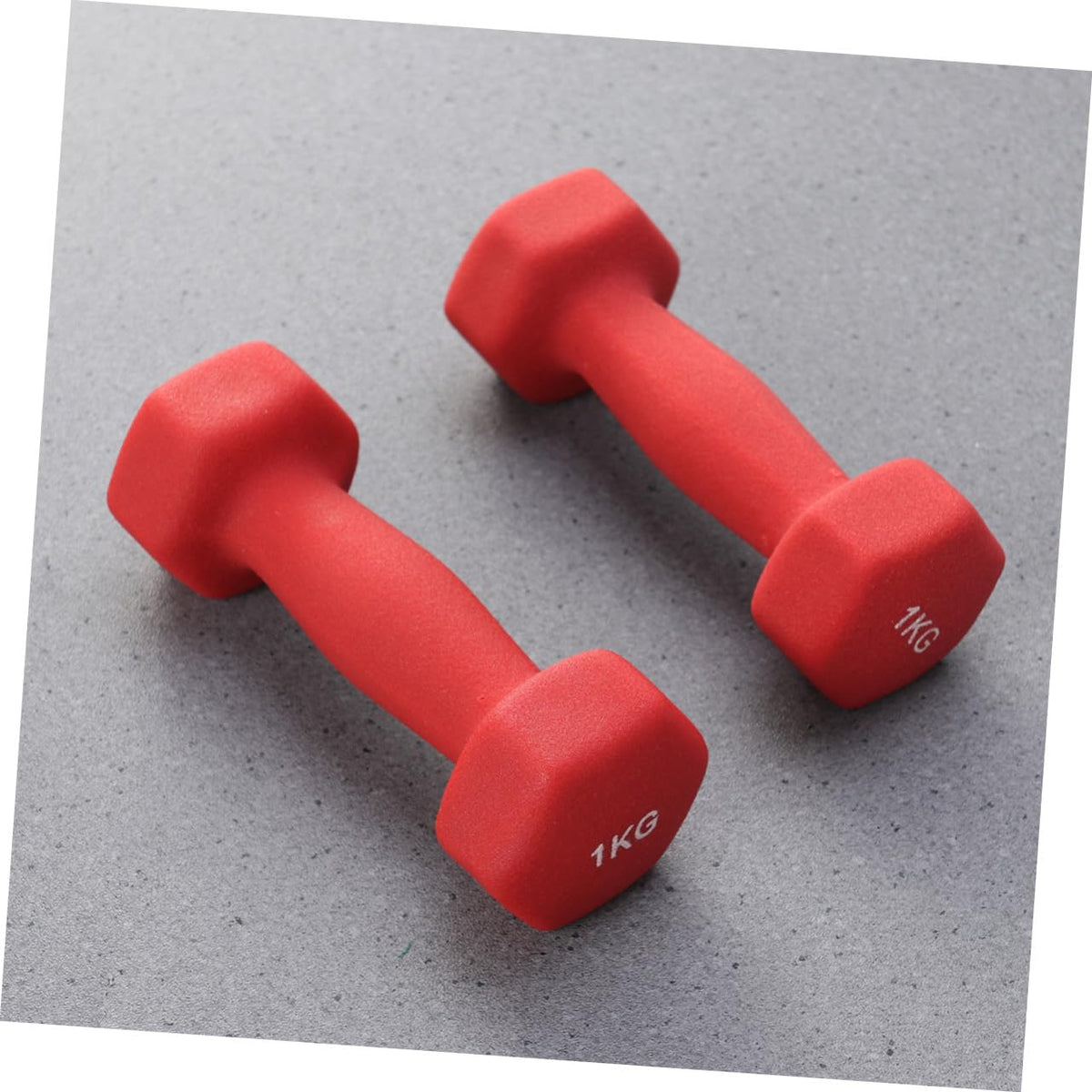 Ergonomic Hexagonal Neoprene Coated Dumbbells Red W75859