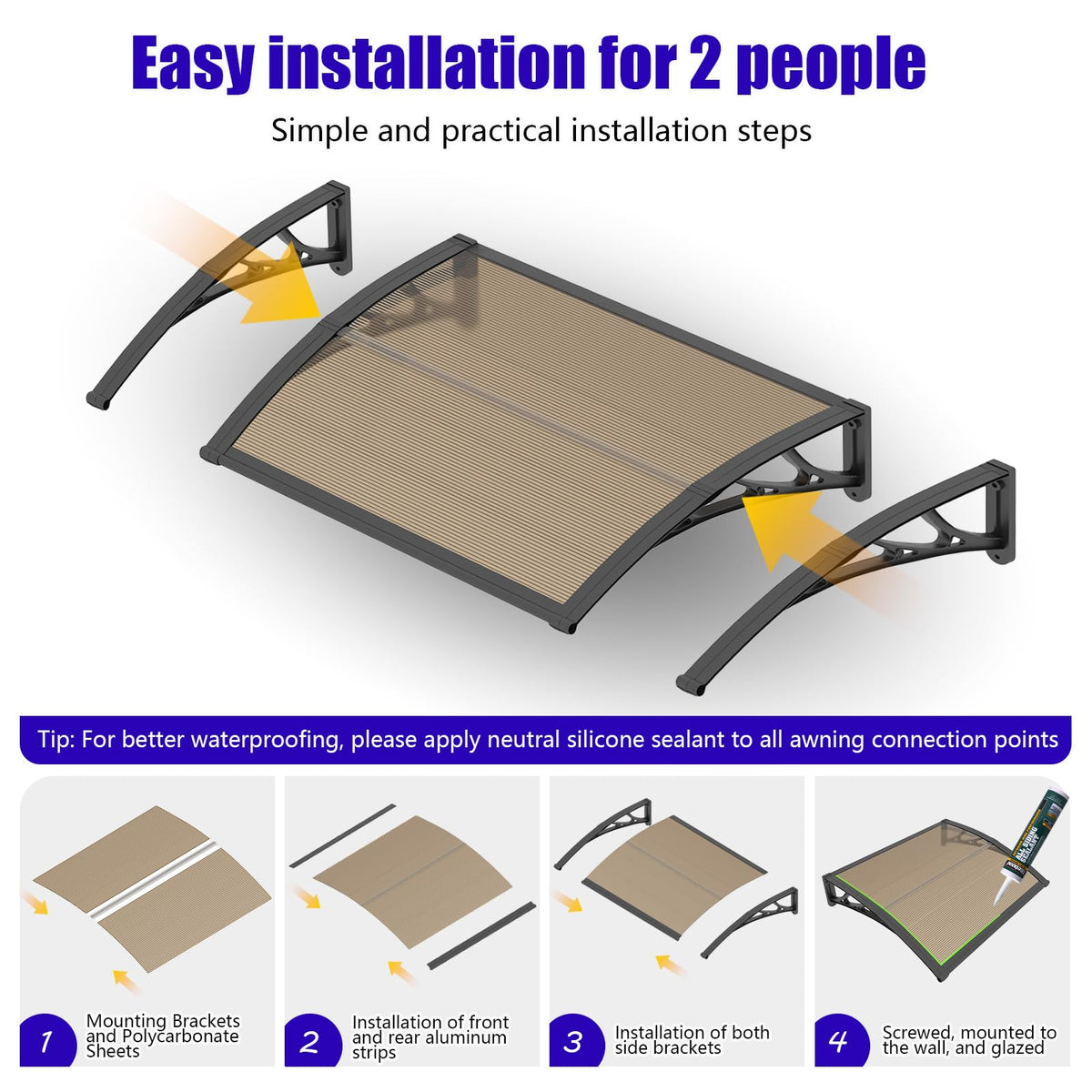 32x48'' Polycarbonate Door Awning I1980