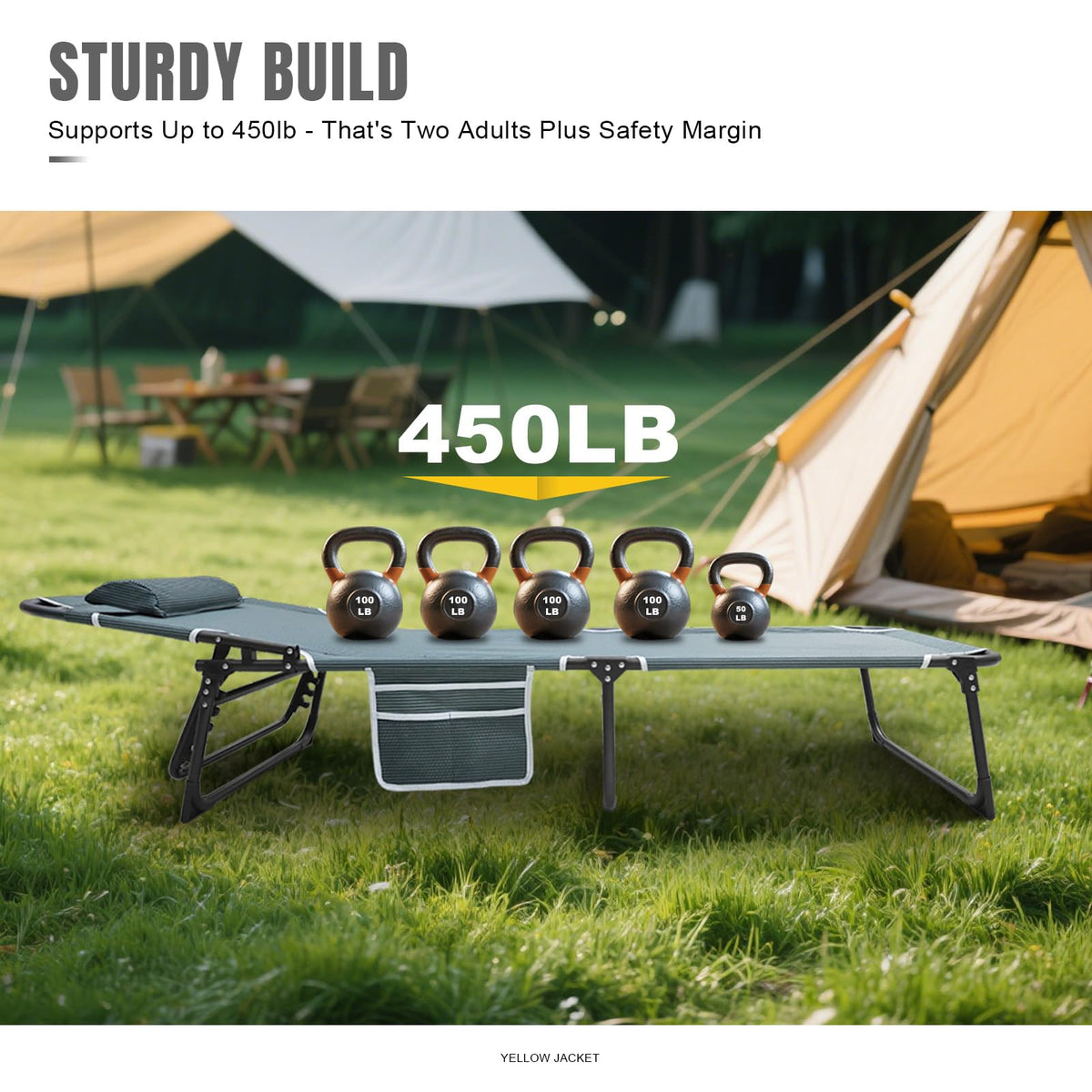 Folding Camping Cot with Mattress and Pillow Y74403