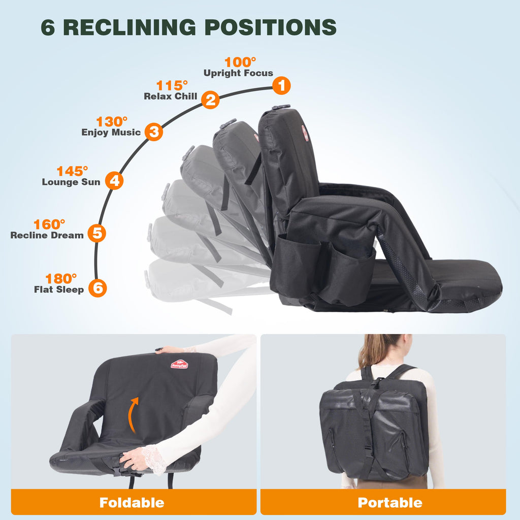 Foldable Stadium Seats 2-Pack with Shoulder Straps J93823