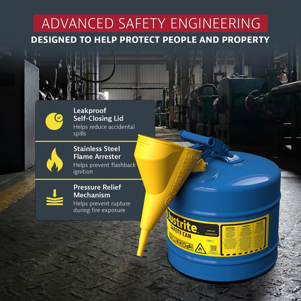 Blue Galvanized Steel Kerosene Safety Can G6193
