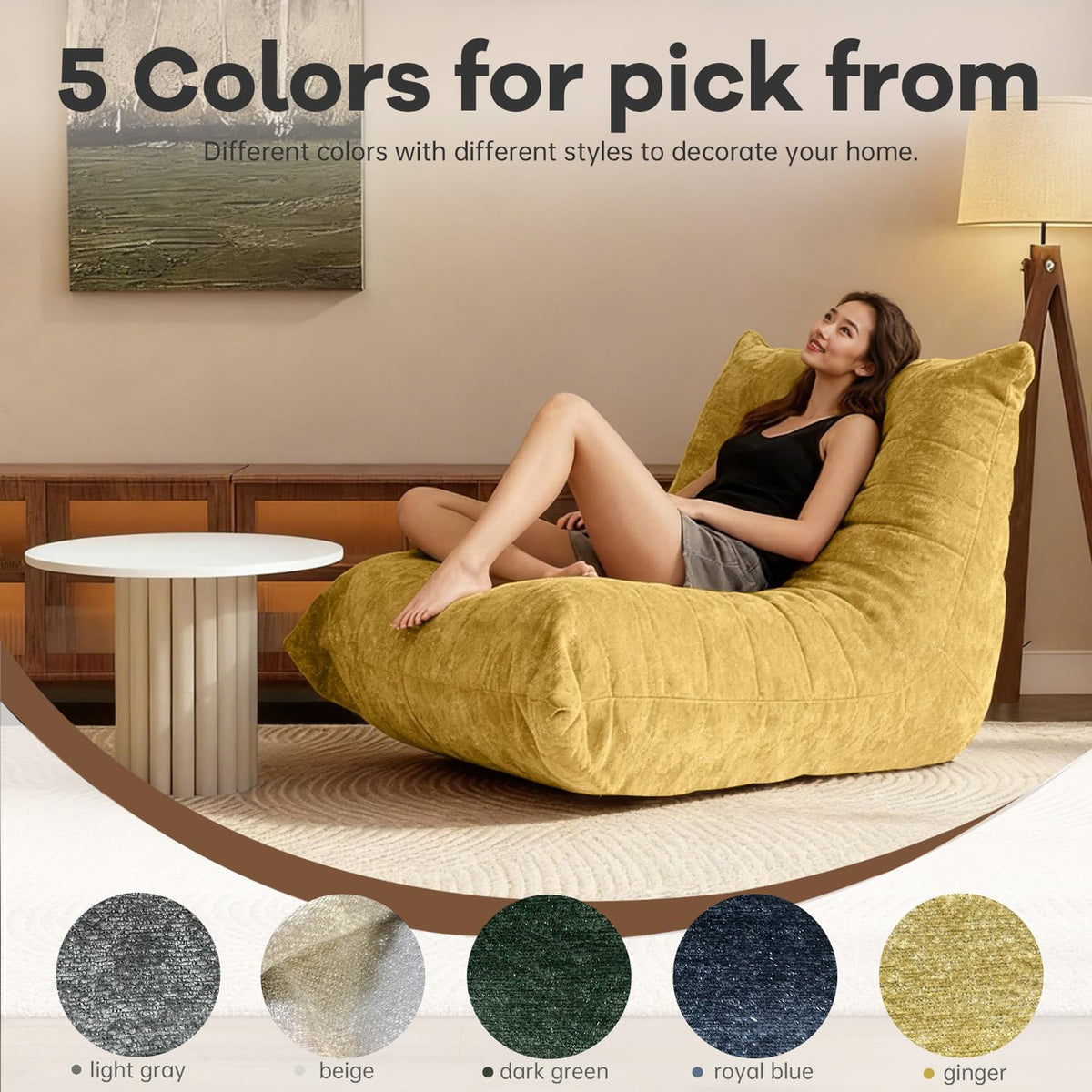 Oversized Memory Foam Bean Bag Chair U780604