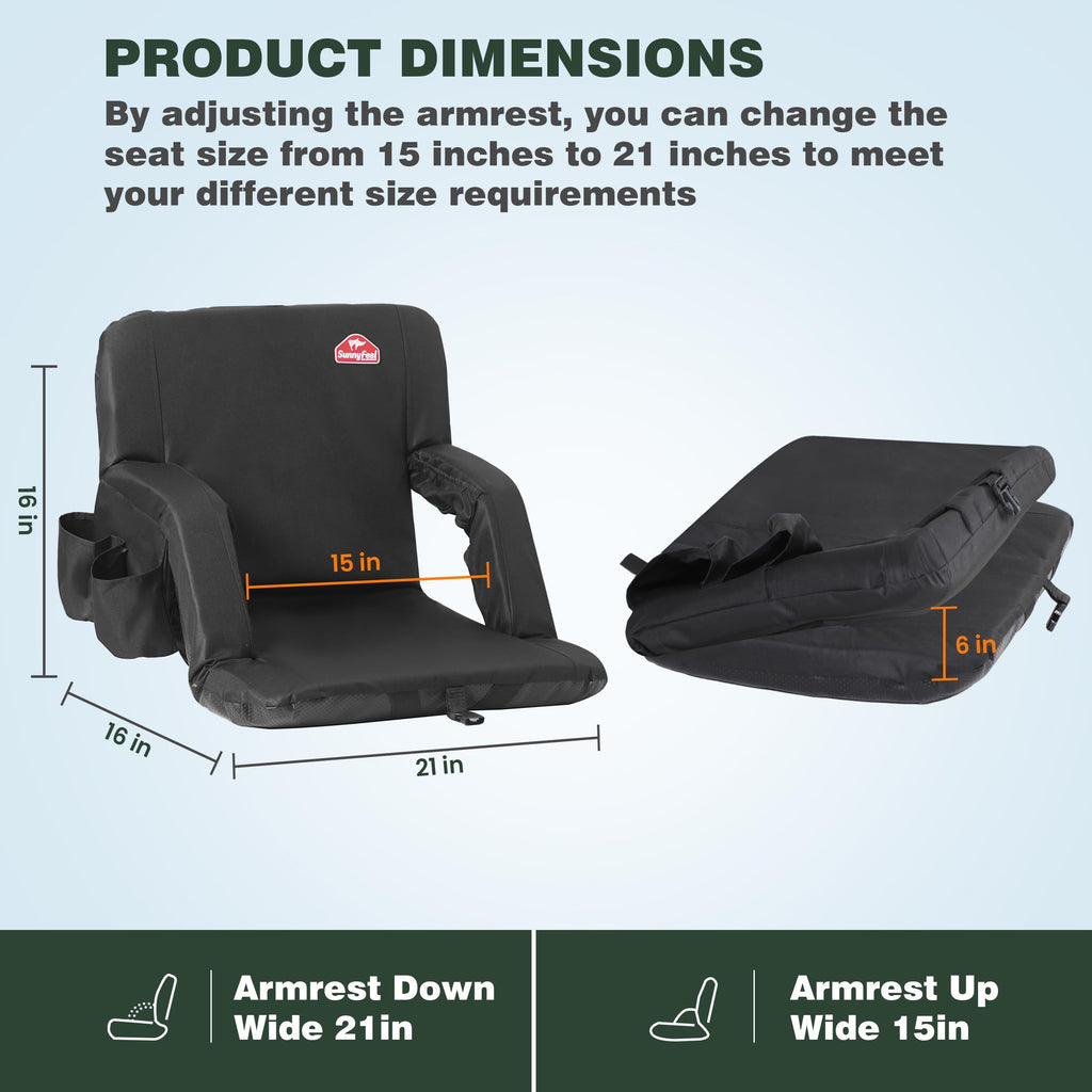 Foldable Stadium Seats 2-Pack with Shoulder Straps J93823