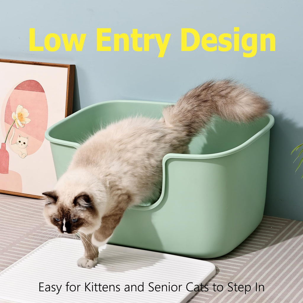Extra Large Low Entry Cat Litter Box with High Sides L136