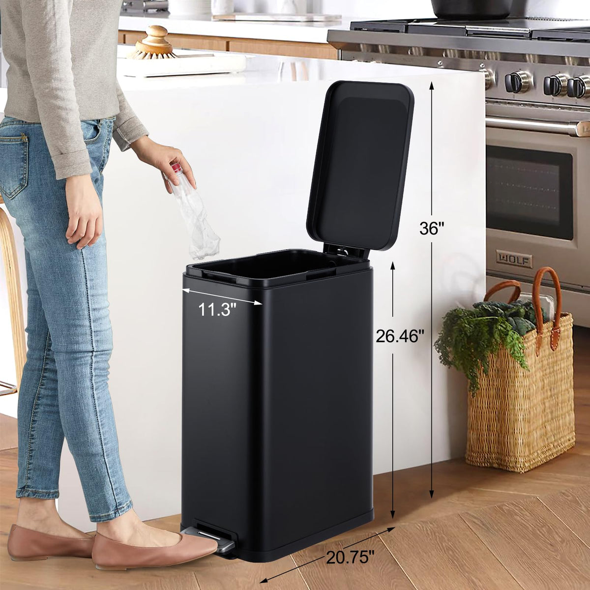 13.2 gal Stainless Steel Trash Can I11348