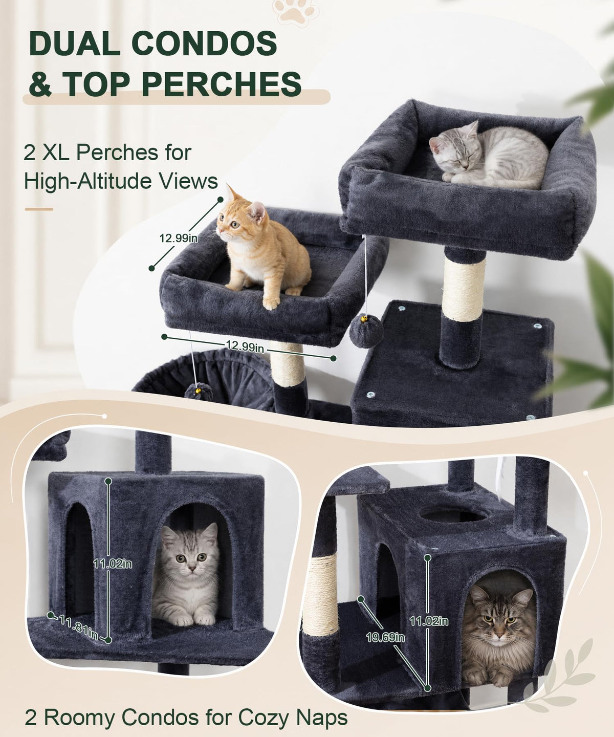 70 Inch Heavy Duty Cat Tree W8155