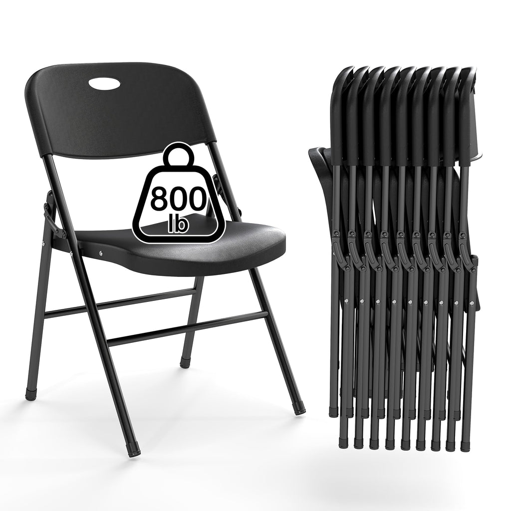 10 Pack Black Heavy Duty Folding Chair N287443