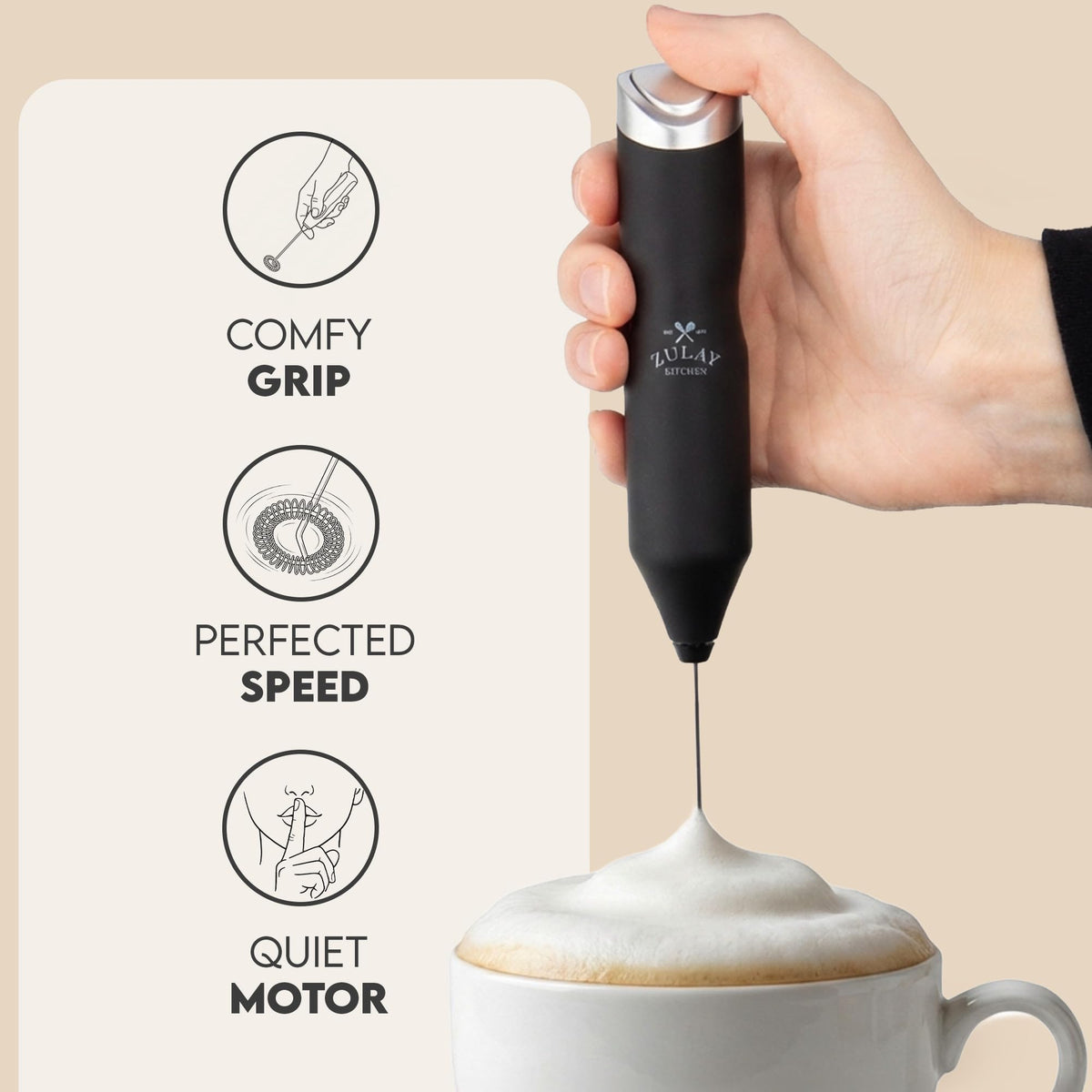 Handheld Milk Frother with AA Batteries K47646