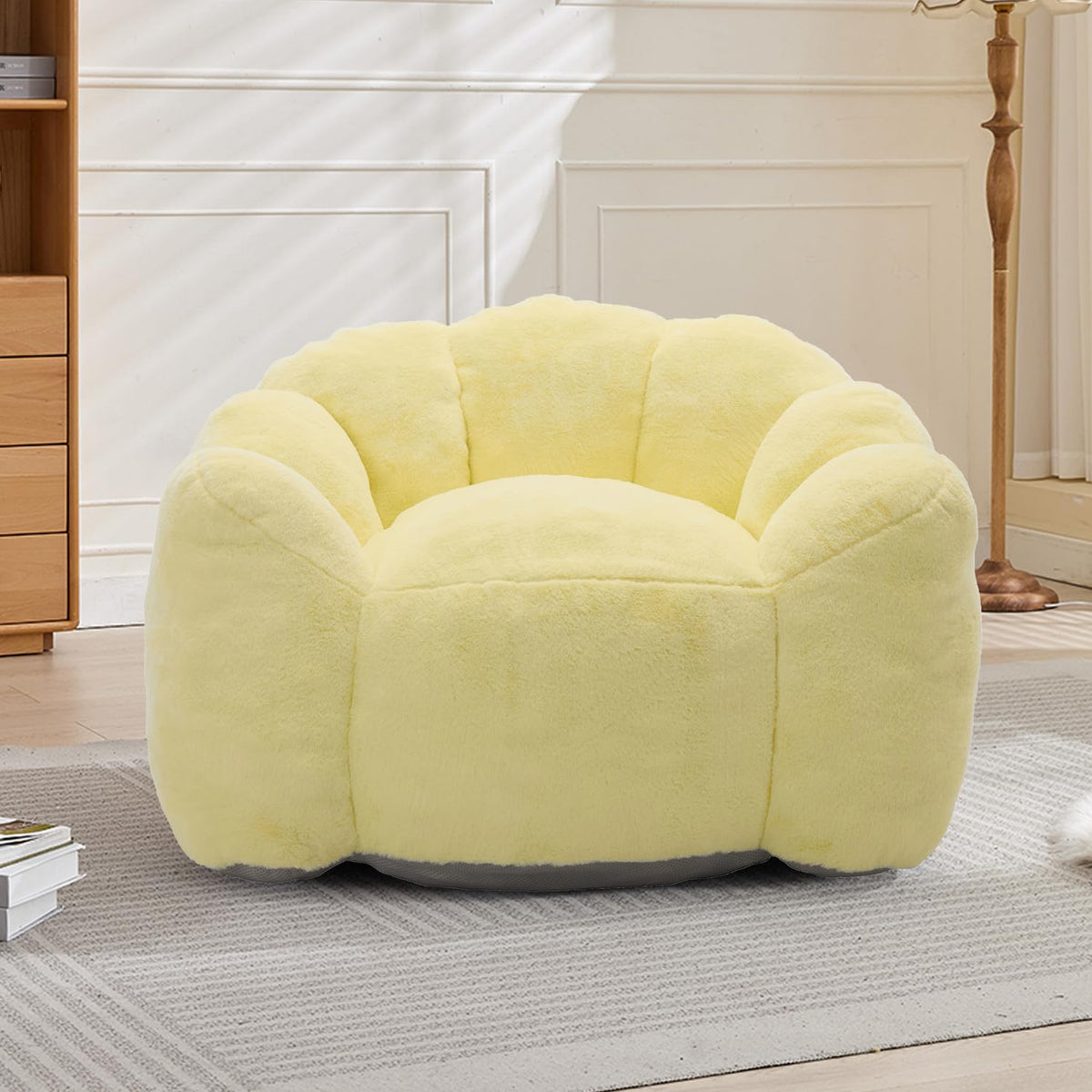 Faux Fur Bean Bag Sofa with Memory Foam C813881