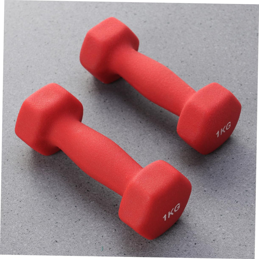 Ergonomic Hexagonal Neoprene Coated Dumbbells Red W75859