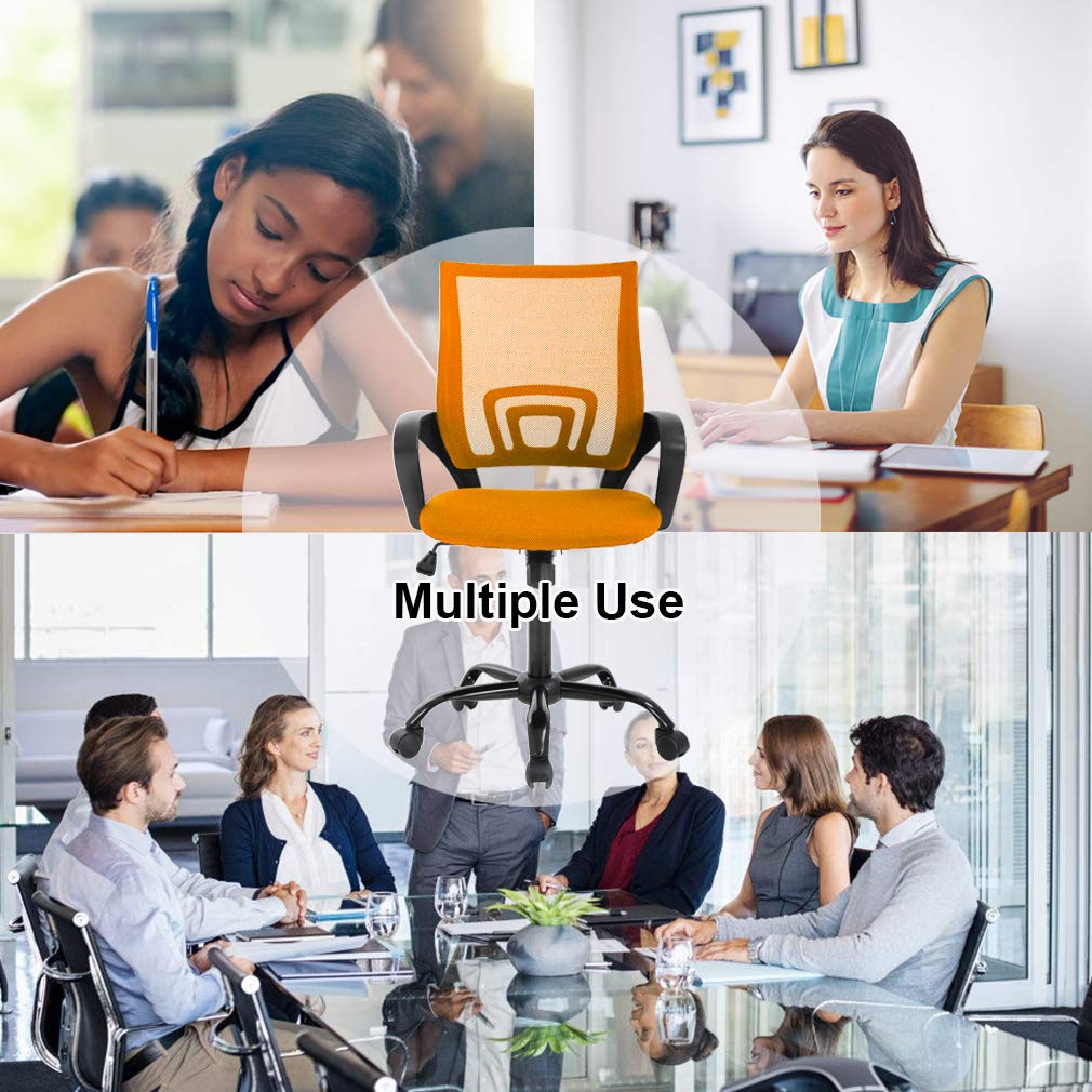 Orange Mesh Office Chair with Lumbar Support G833281