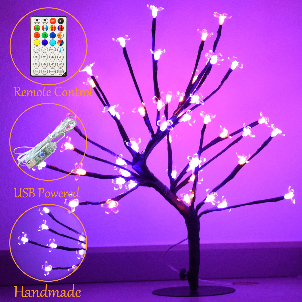 Color-Changing LED Cherry Blossom Tree Light Z871890