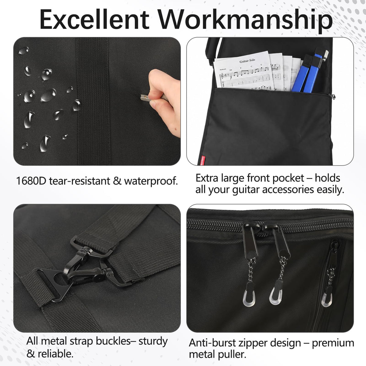 Electric Guitar Gig Bag Padded Water-Resistant Z653