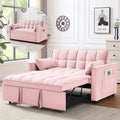 3 in 1 Convertible Sleeper Sofa Bed Velvet Pink M88475