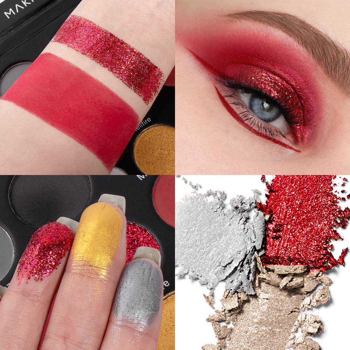 Black Red Grey Eyeshadow Palette C598