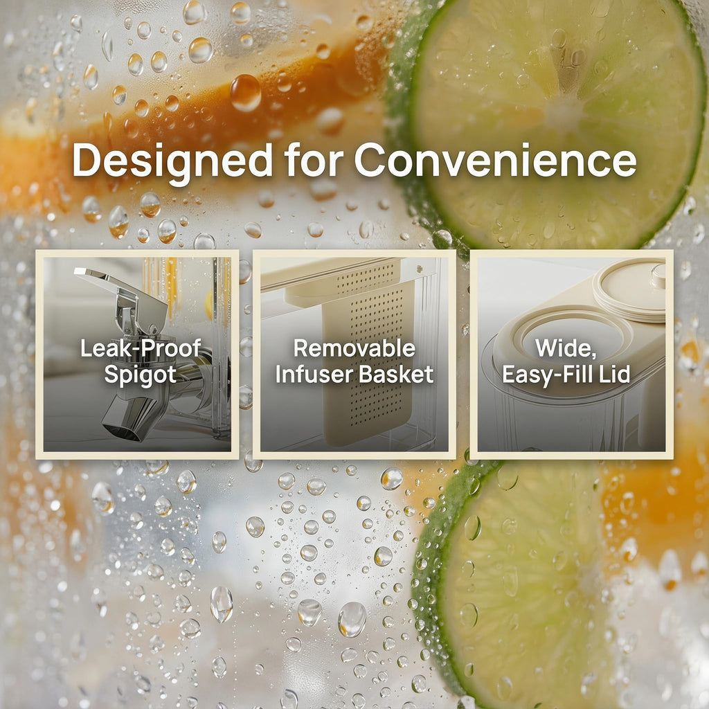 White Cold Beverage Dispenser with Faucet D515279