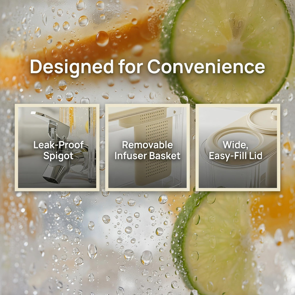 White Cold Beverage Dispenser with Faucet D515279