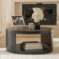 Black Round Coffee Table with Storage Q841
