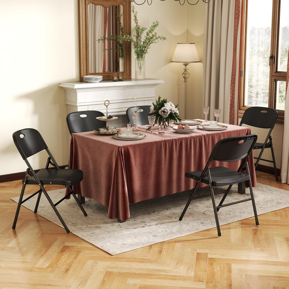 10 Pack Black Heavy Duty Folding Chair N287443