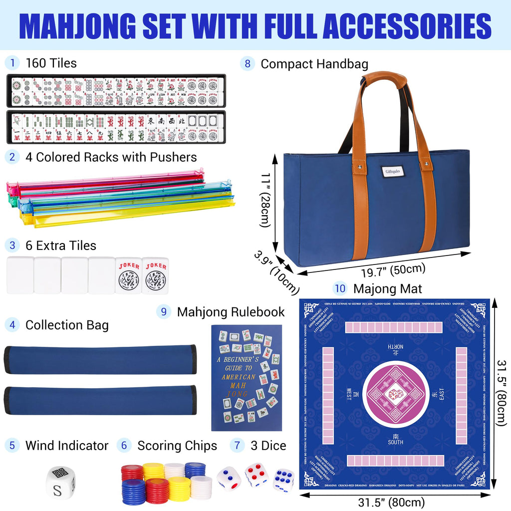 American Mahjong Game Set with Mat and Racks N54591