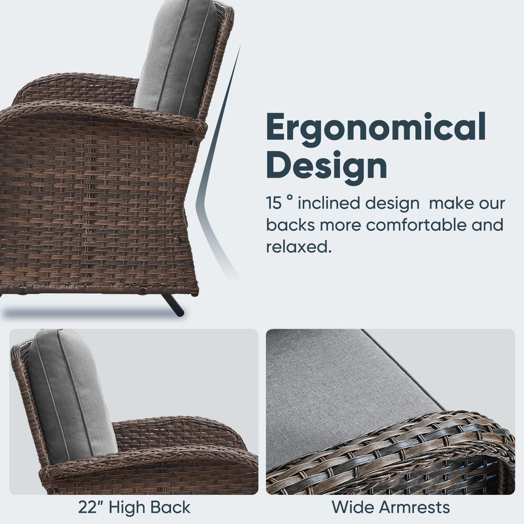 Brown 2 Seater Wicker Outdoor Glider Bench Z5797