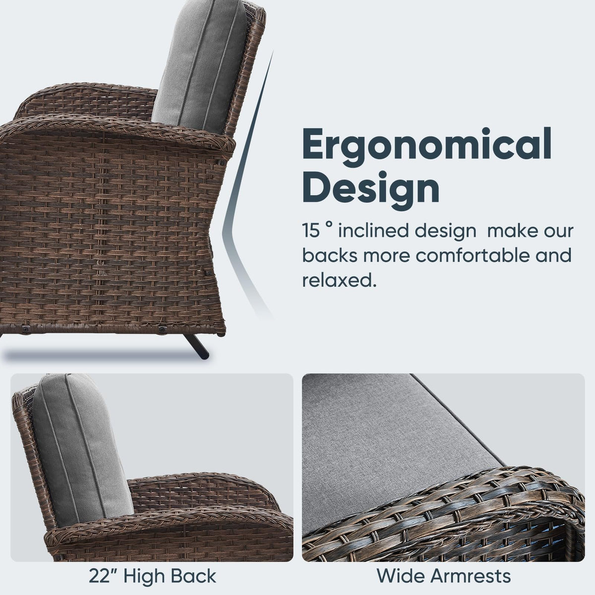 Brown 2 Seater Wicker Outdoor Glider Bench Z5797