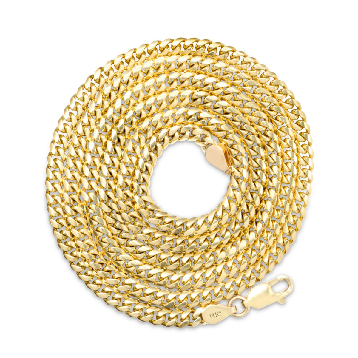 14k Yellow Gold Cuban Link Chain Necklace J425002