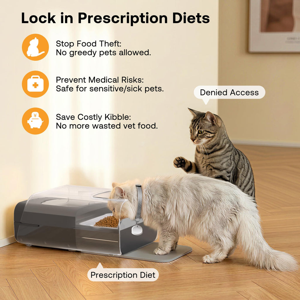 Automatic Cat Feeder with RFID Collar Sensor, Black Q927