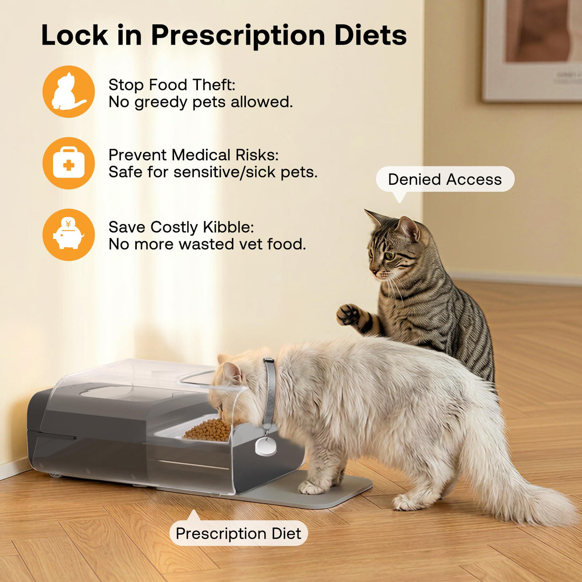 Automatic Cat Feeder with RFID Collar Sensor, Black Q927