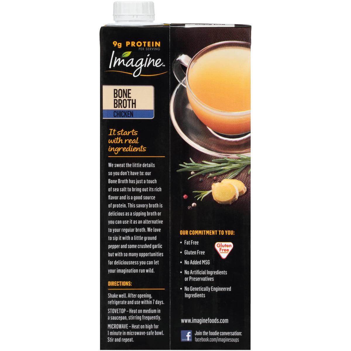 Organic Chicken Bone Broth 32 Oz (Pack of 12) L3359