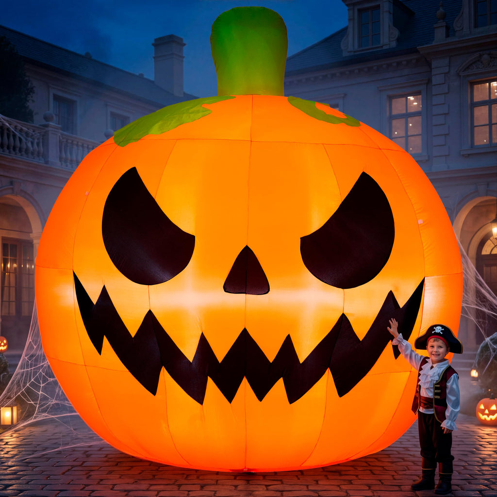 10FT Tall Inflatable Pumpkin with Built-in LED Lights C17095